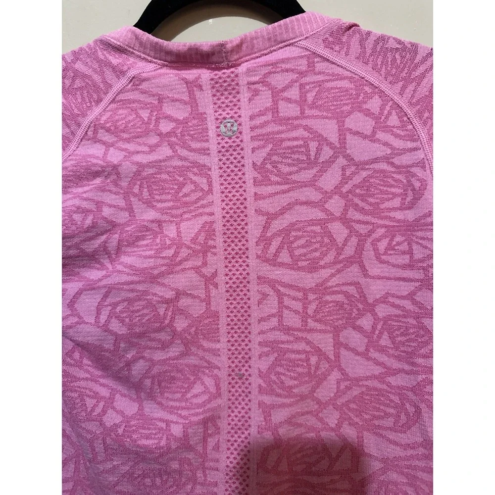 Lululemon Swiftly Tech Short Sleeve Crew Heathered Pink Paradise Rose Sz 6 RARE
